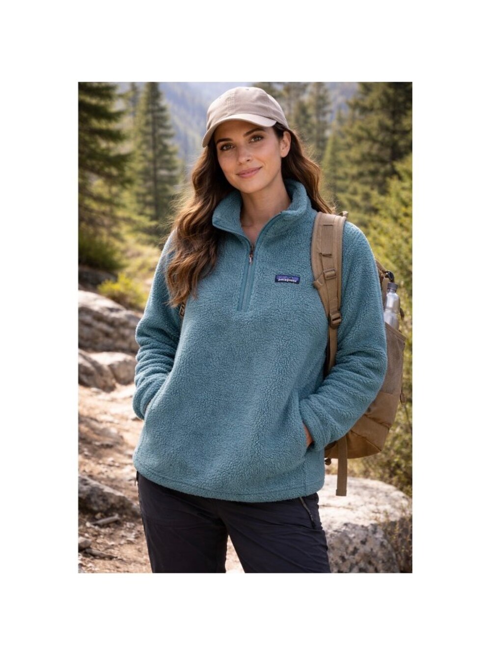 Patagonia Los Gatos 1/4 Zip Fleece Pullover Teal Blue Womens Large